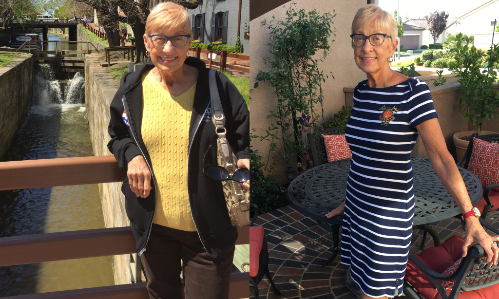 Before and after image of Sharon Geiser