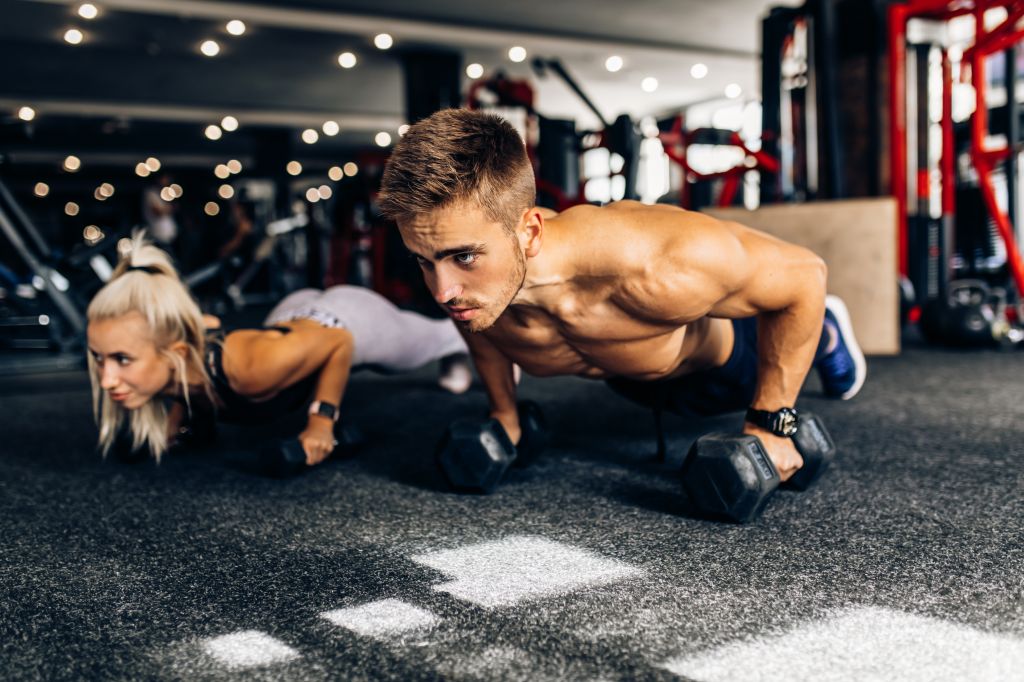 Couple working out