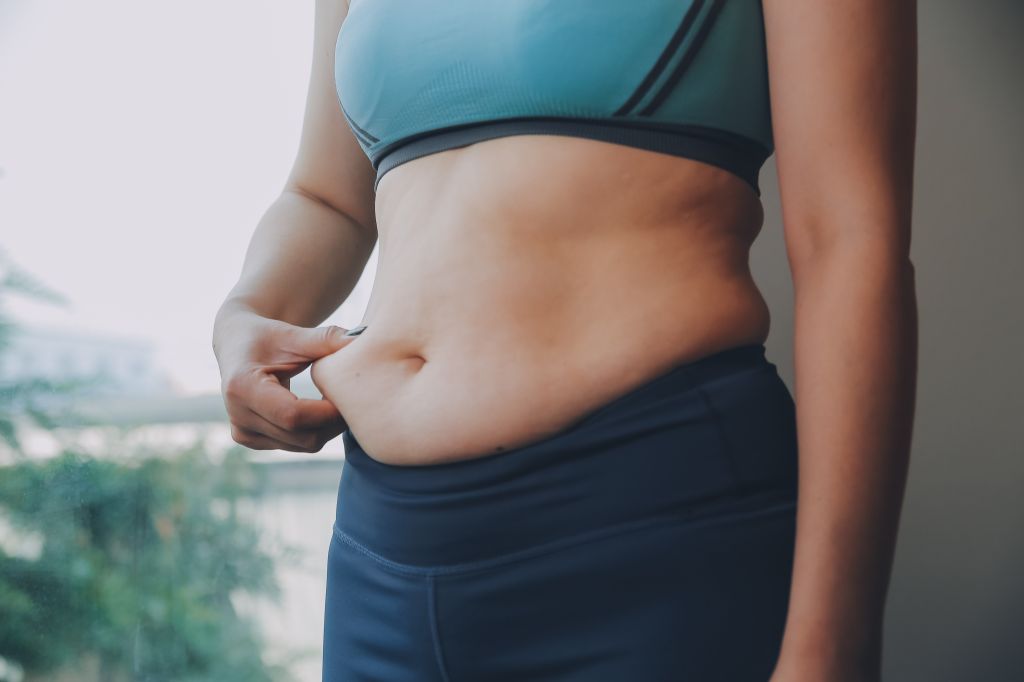 Woman with belly fat