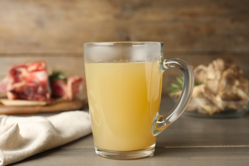 Bone broth in a cup