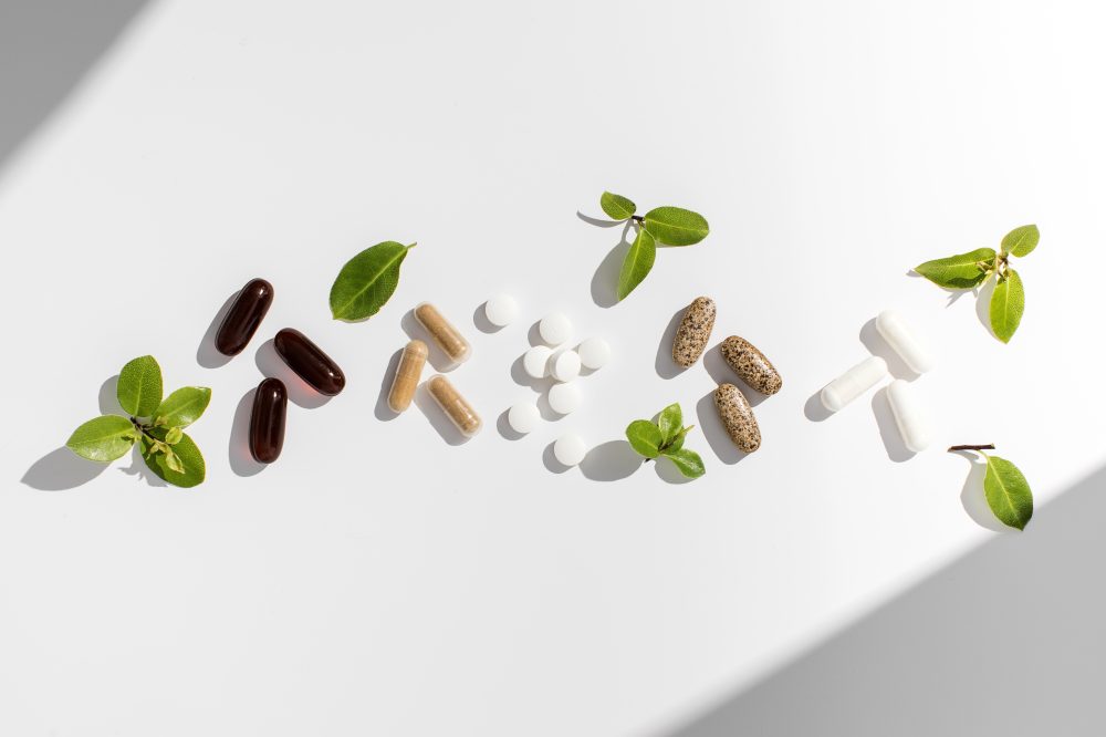 different supplements on a table