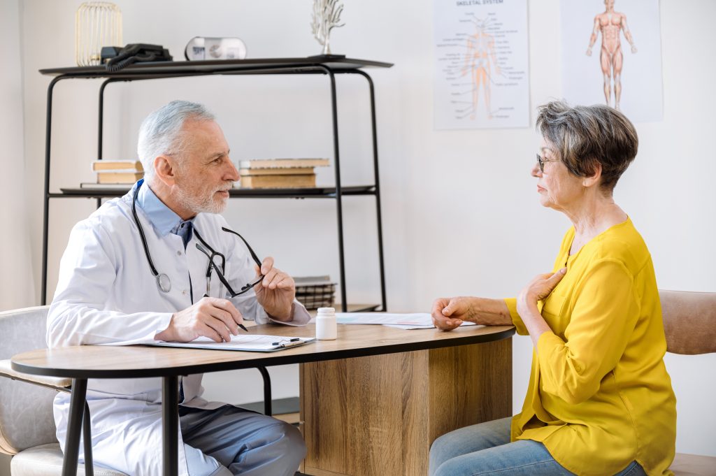 Woman talking to her doctor