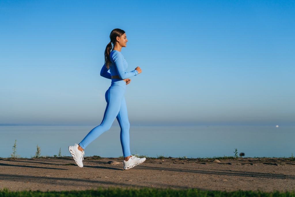 Woman on a jog outside