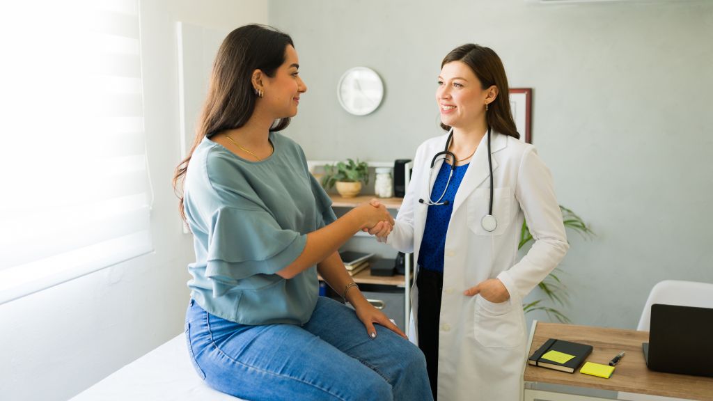 Patient seeing a healthcare professional