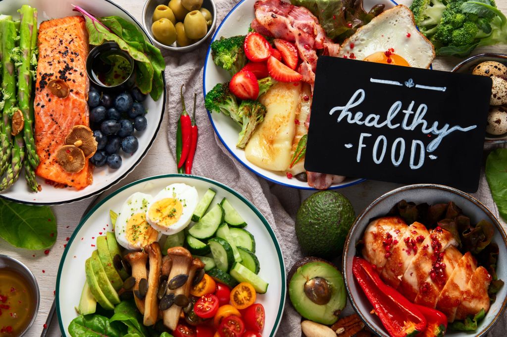 Spread of healthy, whole foods