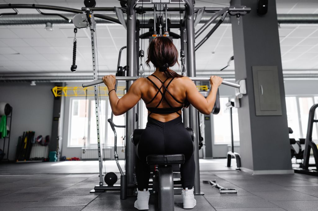 Woman strength training