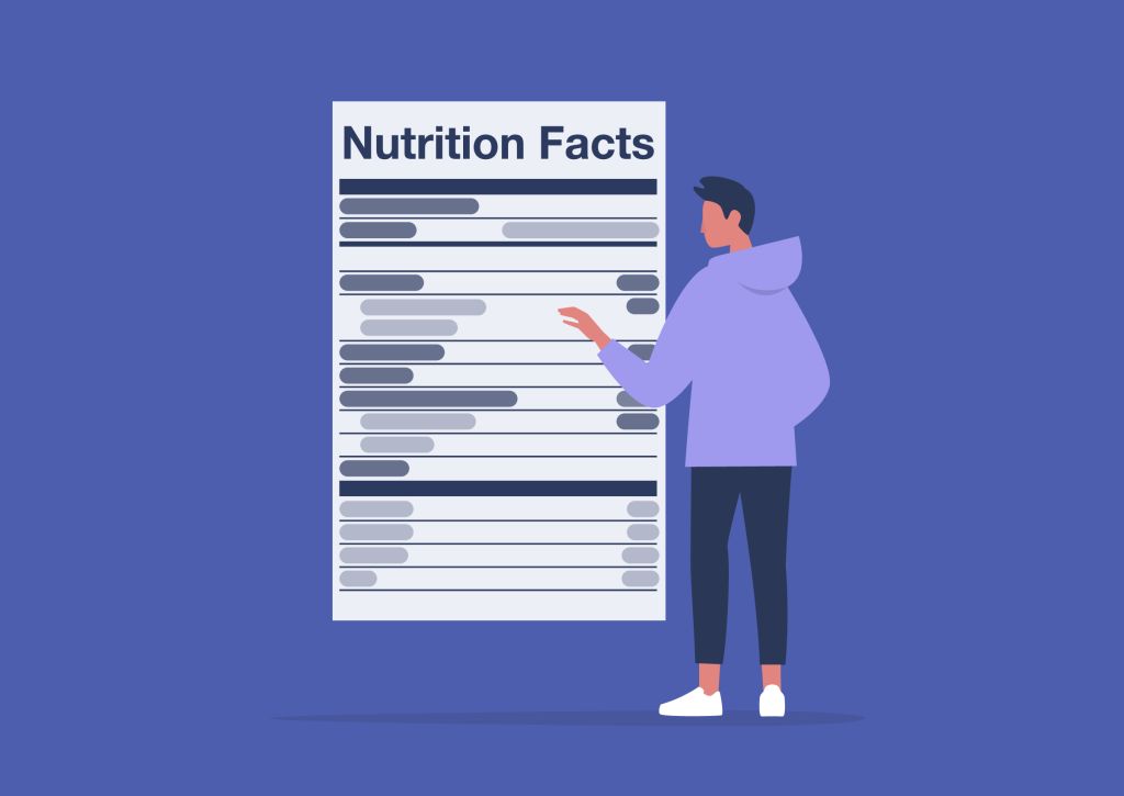 Nutrition facts label