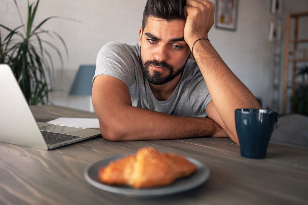 Man looking at food