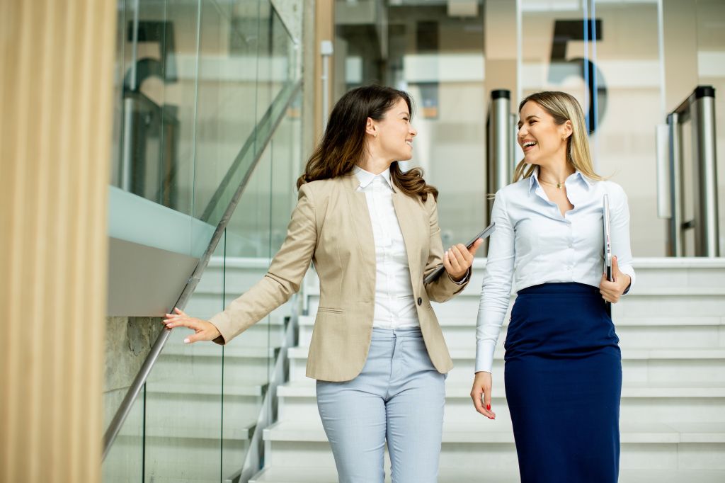 Women taking the stairs