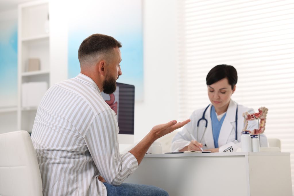 Man talking to a doctor