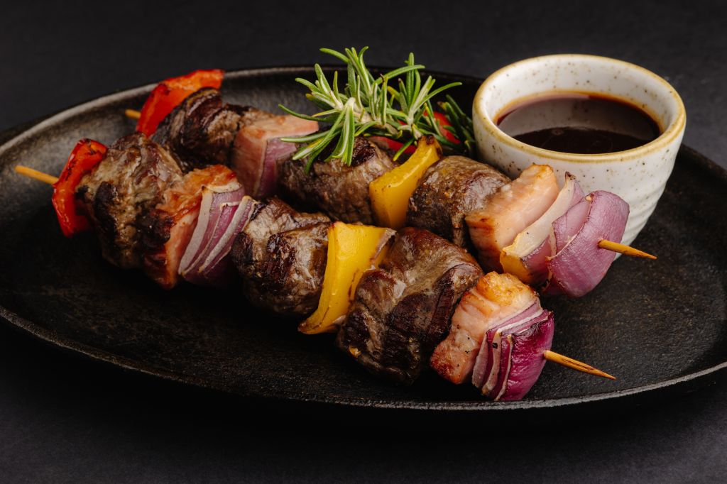 High protein meal steak kabobs