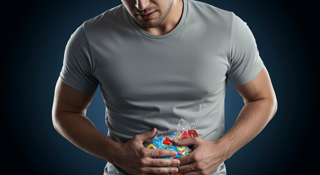 Man with microplastics in body